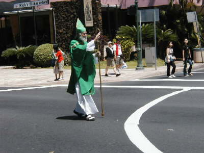 St Patrick in downtown parade